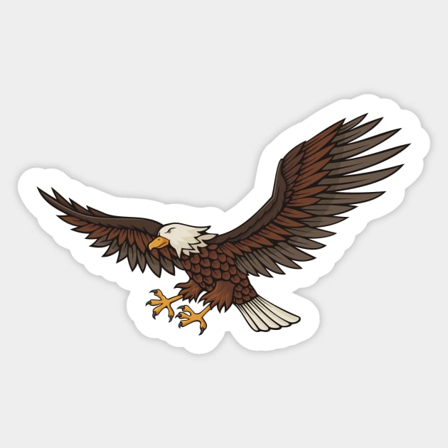 Eagle Attacking Sticker by sifis